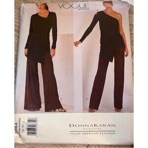 Vogue American Designer #2064 Donna Karan Ladies Top & Pants 18-20-22 New Uncut